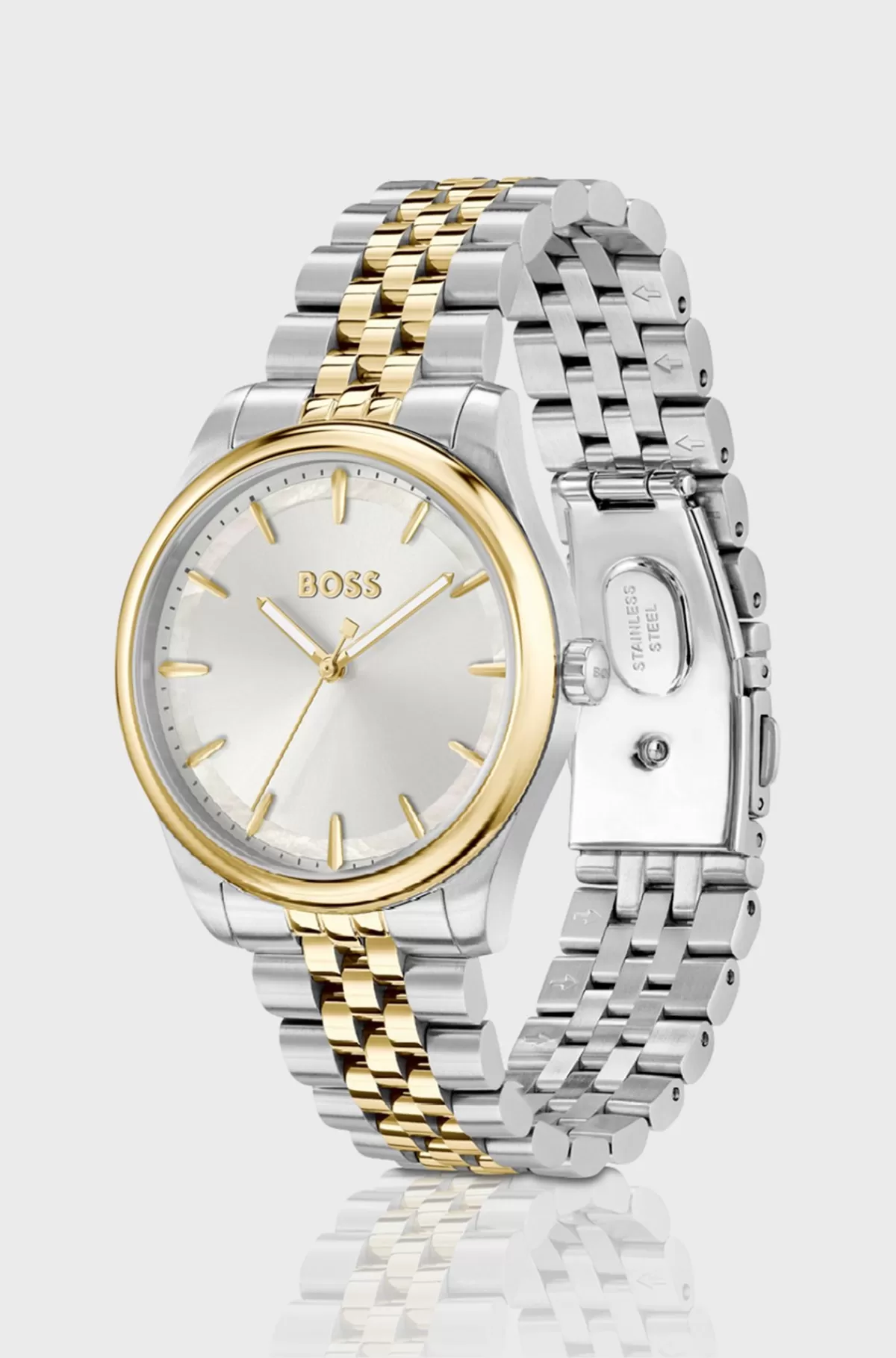 HUGO BOSS Two-tone Watch With Mother-of-pearl Inlay Sølv Cheap