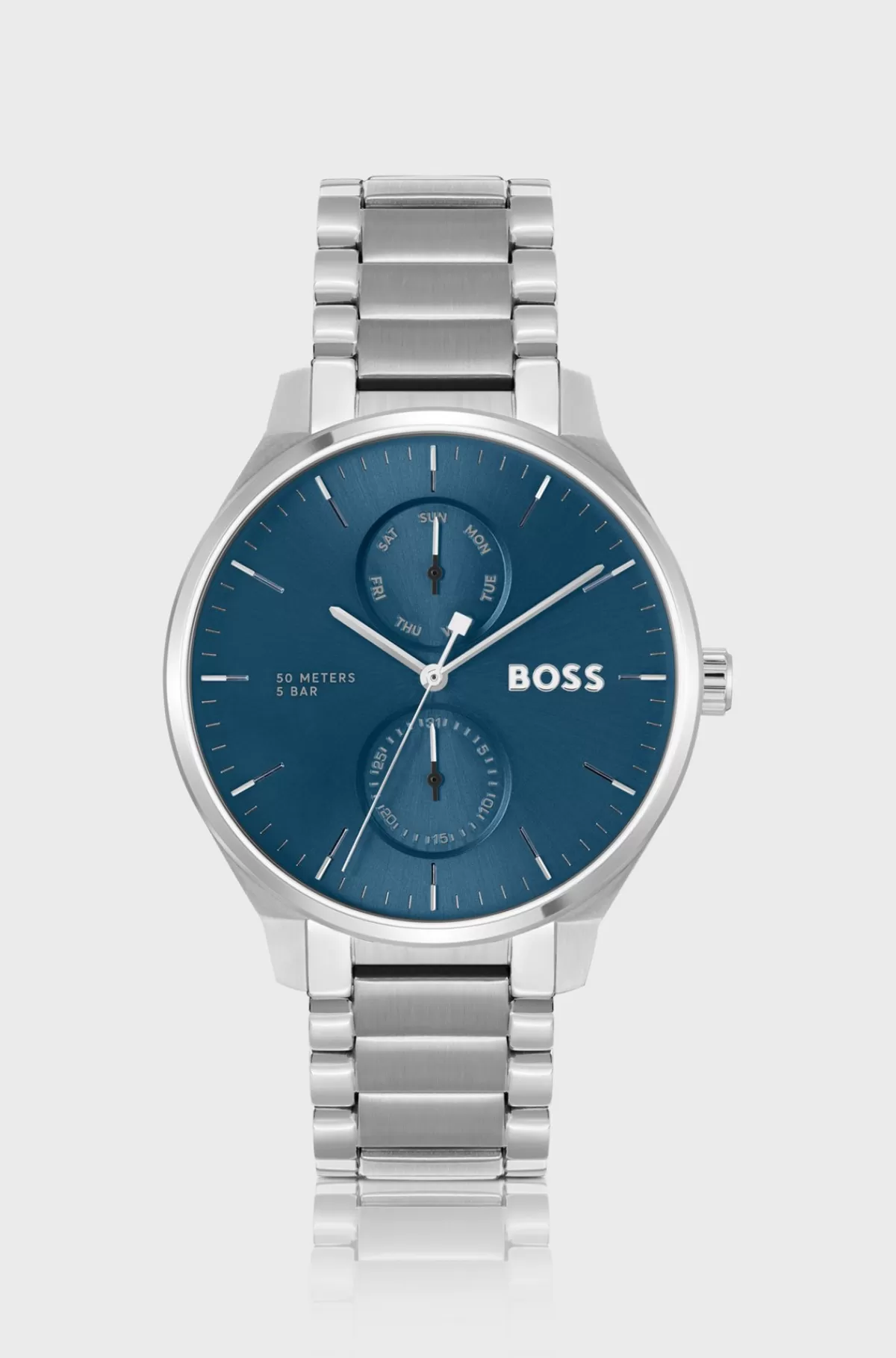 HUGO BOSS Ur I Rustfrit Stål Med Blå Urskive Og Lænkerem Sølv Best Sale