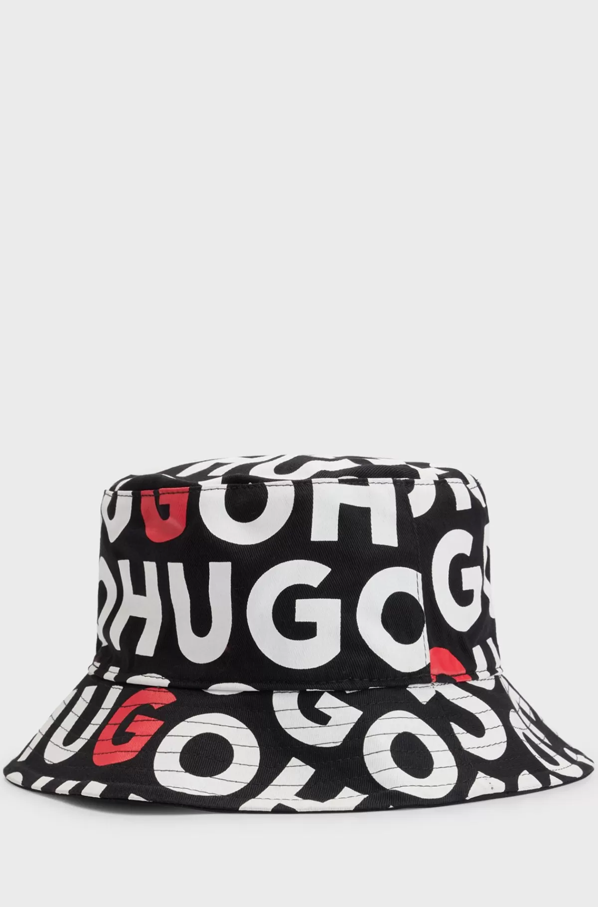 HUGO BOSS Vendbar Bøllehat Til Børn I Bomuldskanvas Med Branding Sort Best