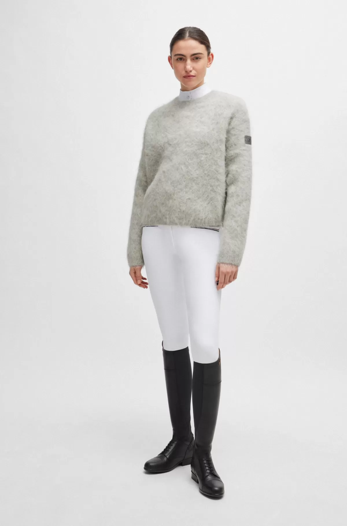 HUGO BOSS Voluminøs Sweater Til Hestesport I Alpakablanding Sølv Best